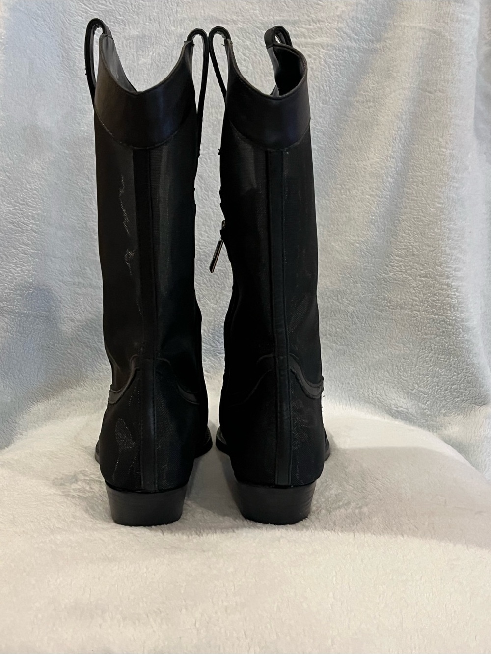 Karl Lagerfeld Paris Mesh Western / Cowgirl Boots w/ rhinestones. Black. 7.5 - Picture 3 of 11